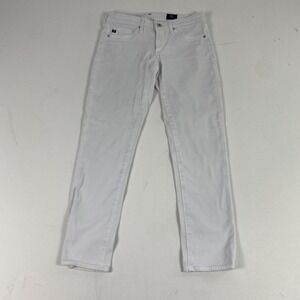 AG Adriano Goldschmied Stilt Crop Jeans Womens 24 White Cigarette Stretch
